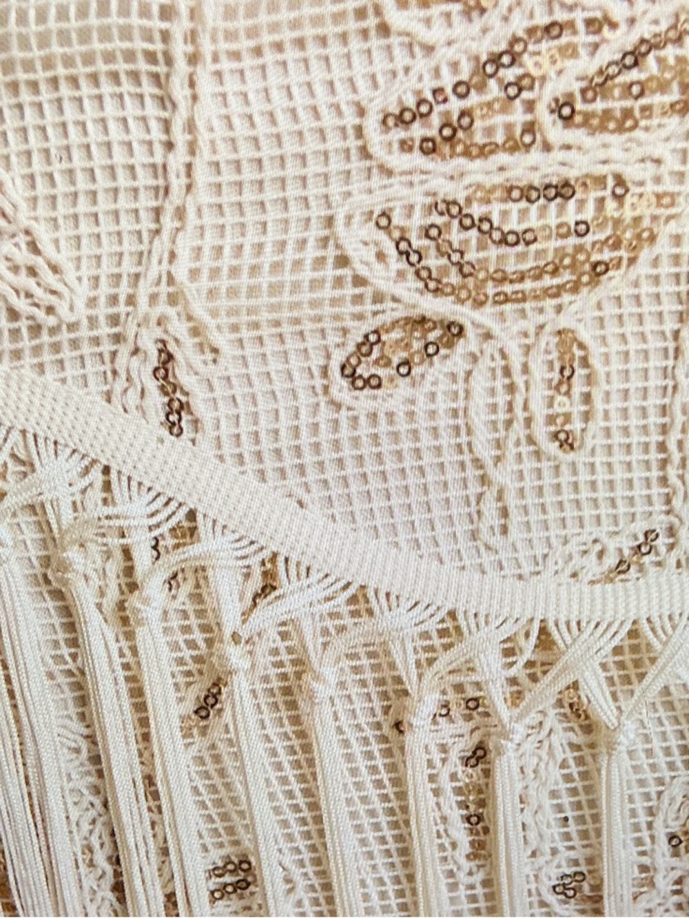 12th Tribe Cream Crochet Fringe Mini BeltBelt not included - Picture 3 of 4
